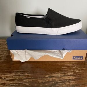NWT Keds black canvas slip on